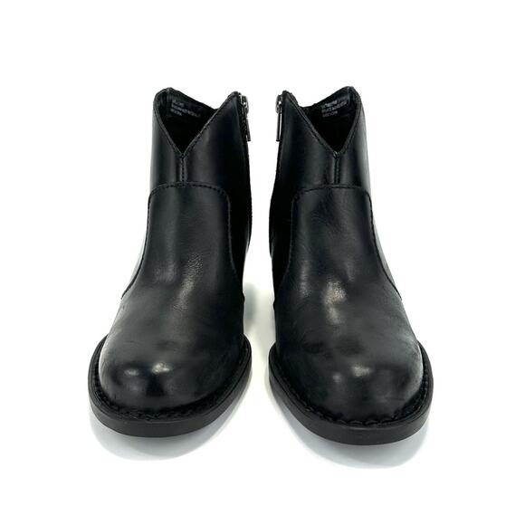 Born Women Black Western Ankle Boot Sz 8 Genuine Leather Cushioned Cowboy Bootie - Picture 3 of 15
